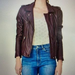 $295 Echo Women/'S Black Zip Motorcycle Coat Vegan Leather Biker Jacket Vest S//M